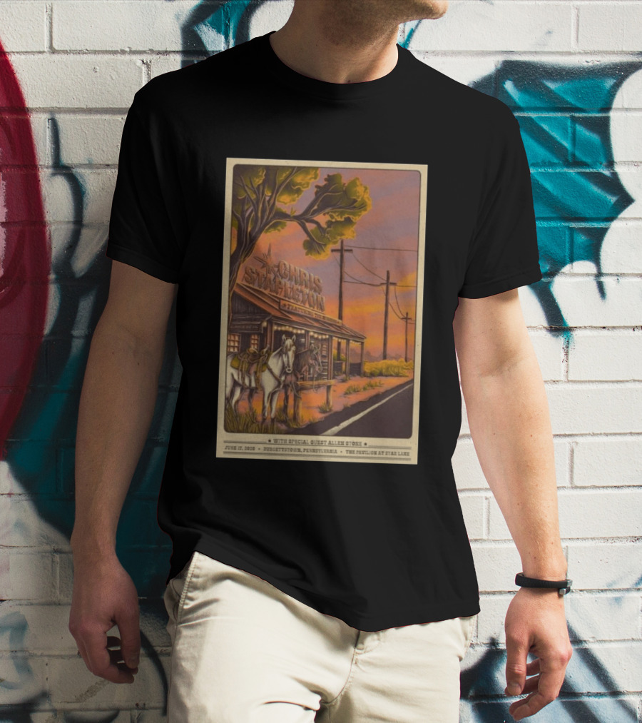 Chris Stapleton Featuring Allen Stone Burgettstown June 17 2026 Pavilion At Star Lake T-Shirt