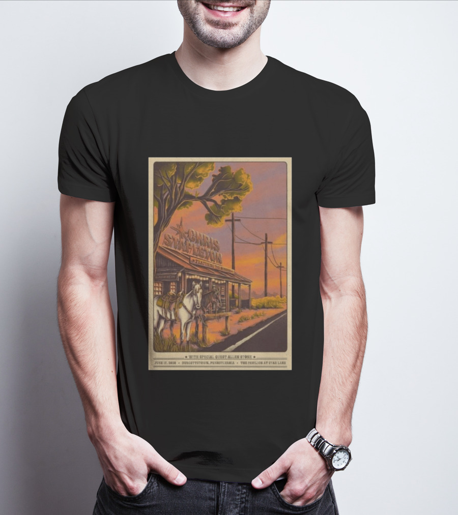 Chris Stapleton Featuring Allen Stone Burgettstown June 17 2026 Pavilion At Star Lake T-Shirt