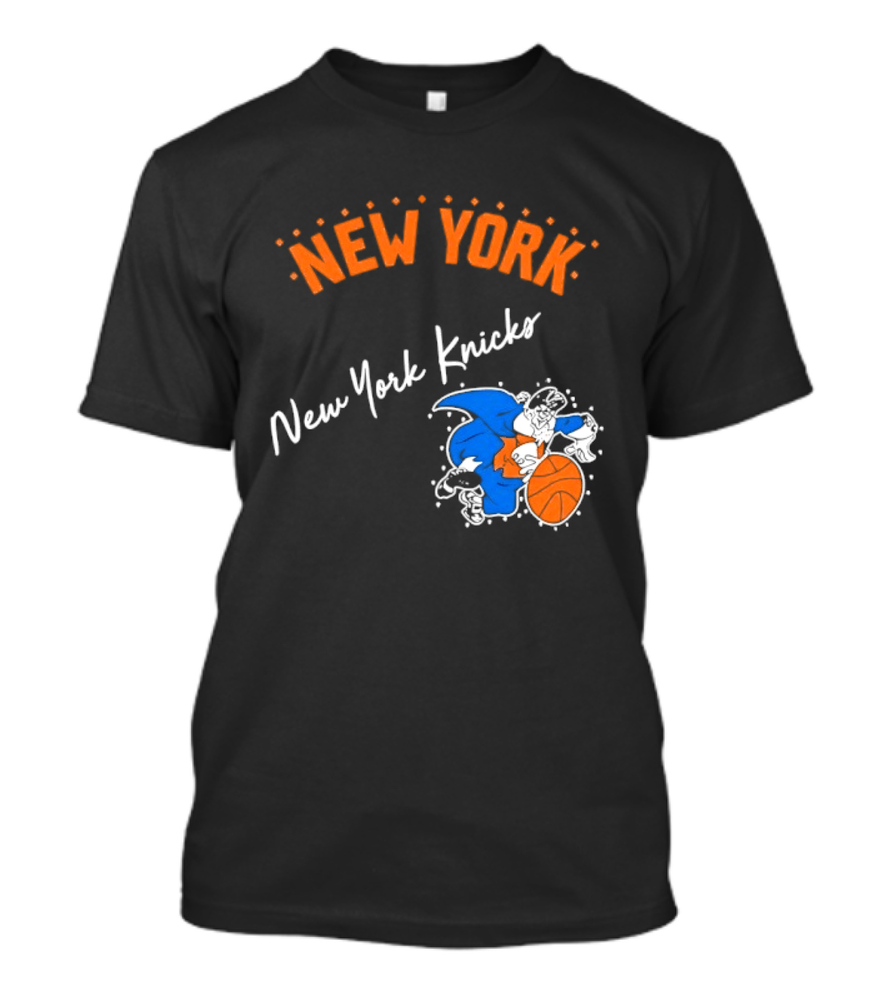 Father Knickerbocker New York Knicks Basketball Character Orange And Blue T-Shirt