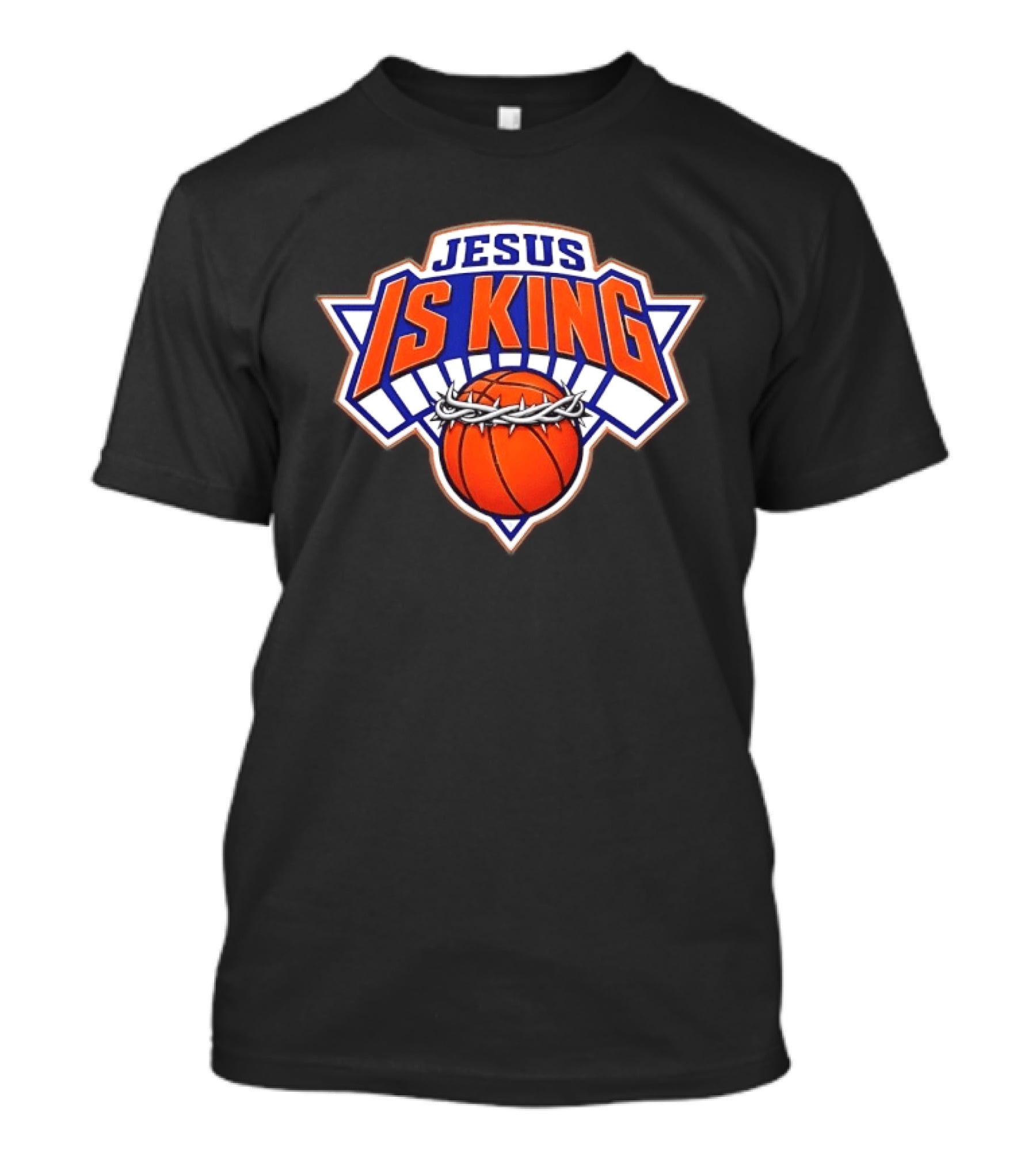 Jesus Is King New York Knicks Basketball Crowned Ball T-Shirt