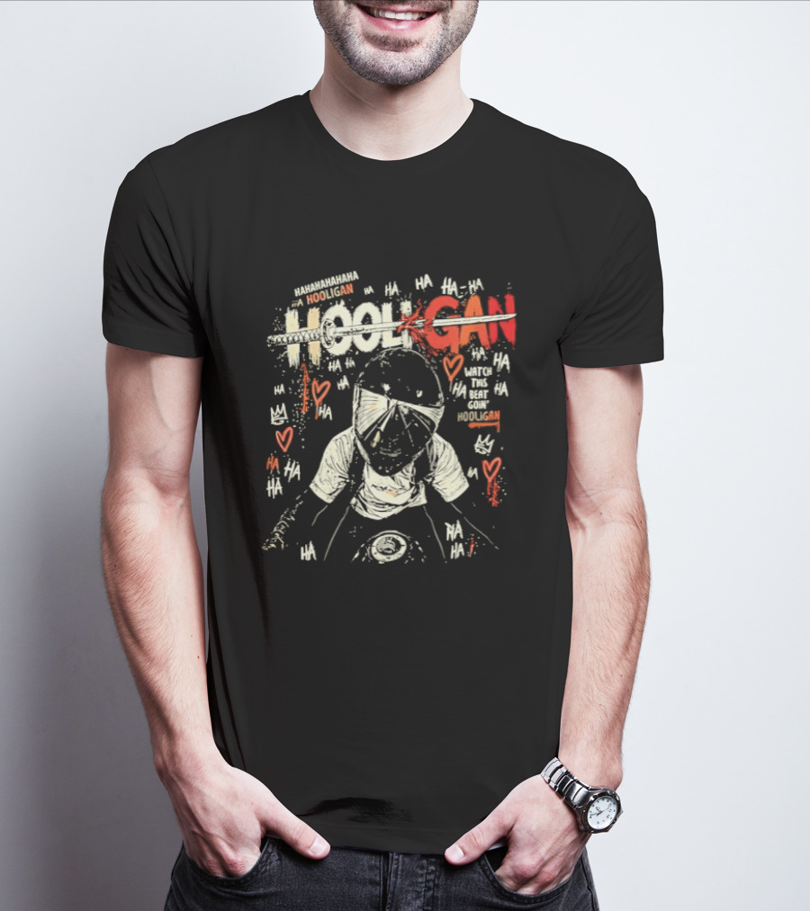Biker Hooligan This Beat Go In Hooligan Love Hearts T-Shirt