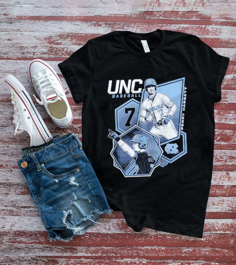 UNC Baseball Perry Hargett 7 North Carolina Collage T-Shirt