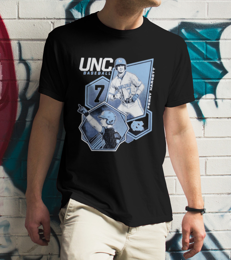 UNC Baseball Perry Hargett 7 North Carolina Collage T-Shirt