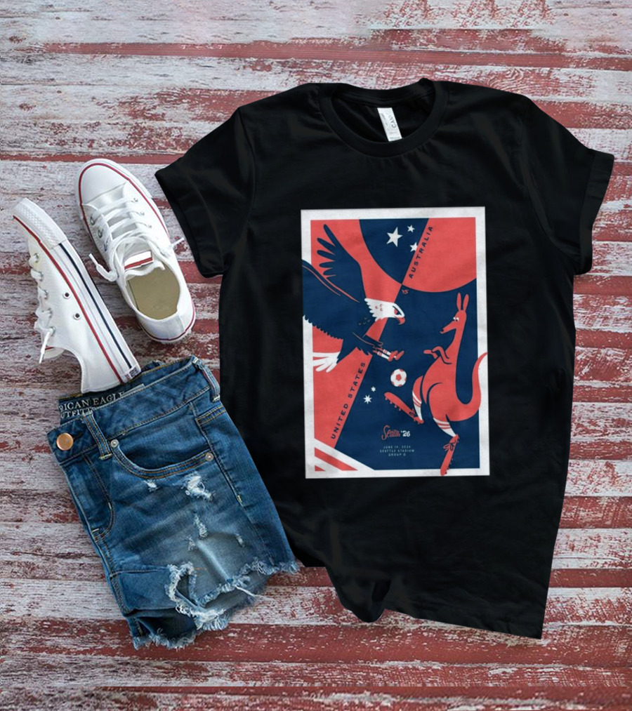 United States Vs Australia June 19 2026 Seattle Stadium Soccer Match T-Shirt