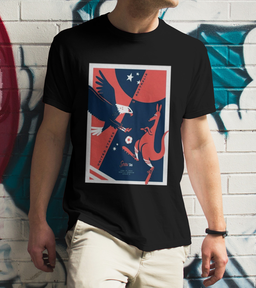 United States Vs Australia June 19 2026 Seattle Stadium Soccer Match T-Shirt