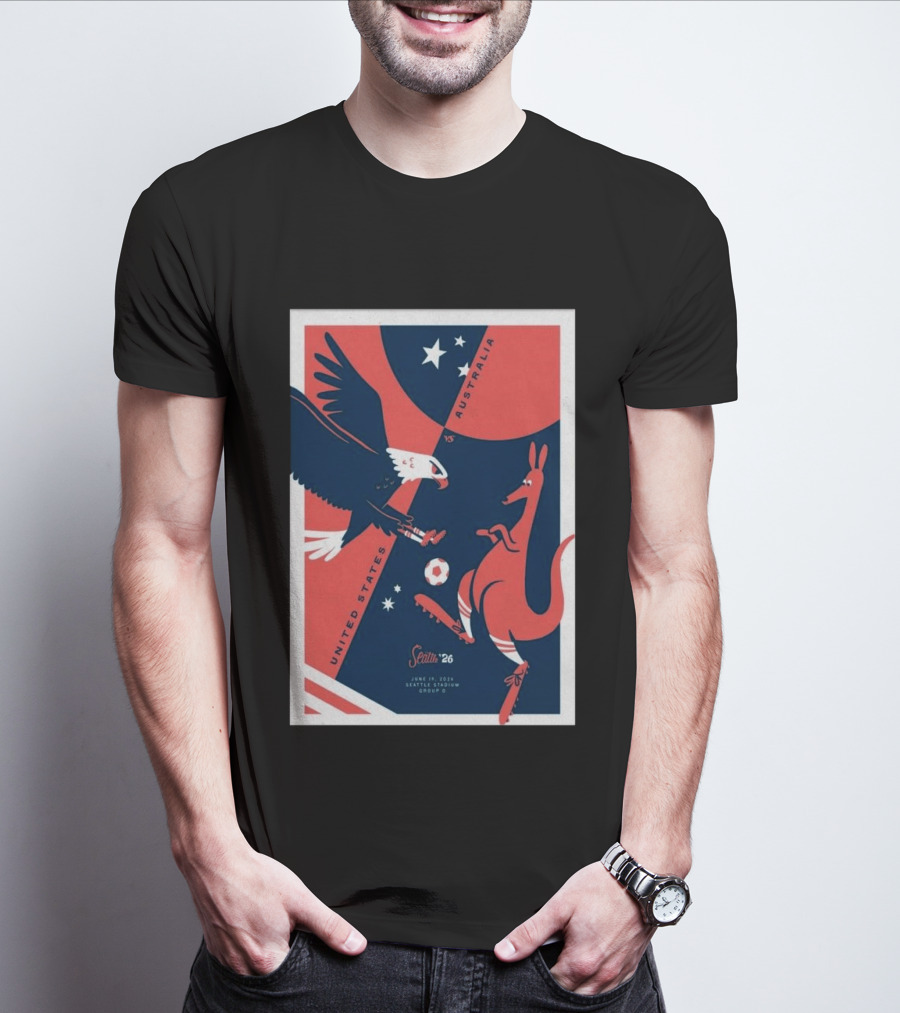 United States Vs Australia June 19 2026 Seattle Stadium Soccer Match T-Shirt