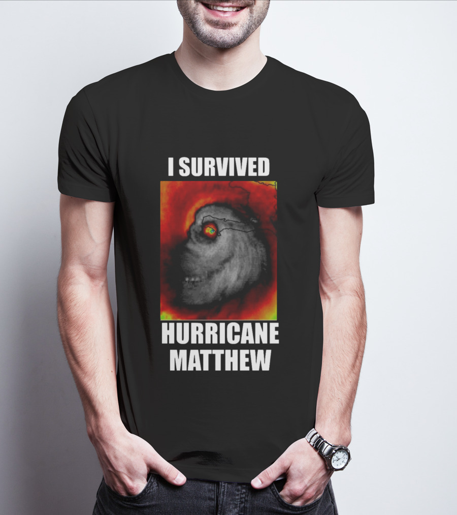 I Survived Hurricane Matthew Weather Satellite T-Shirt