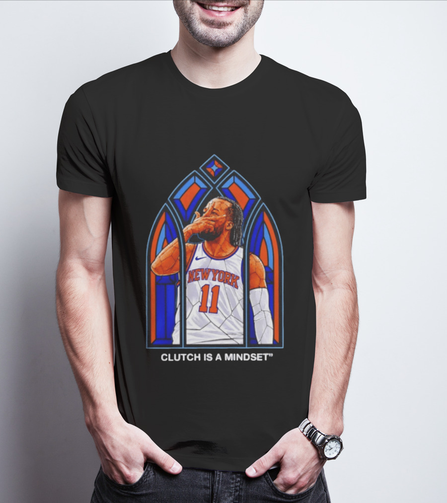 New York Knicks Jalen Brunson Number 11 Clutch Is A Mindset Stained Glass T-Shirt