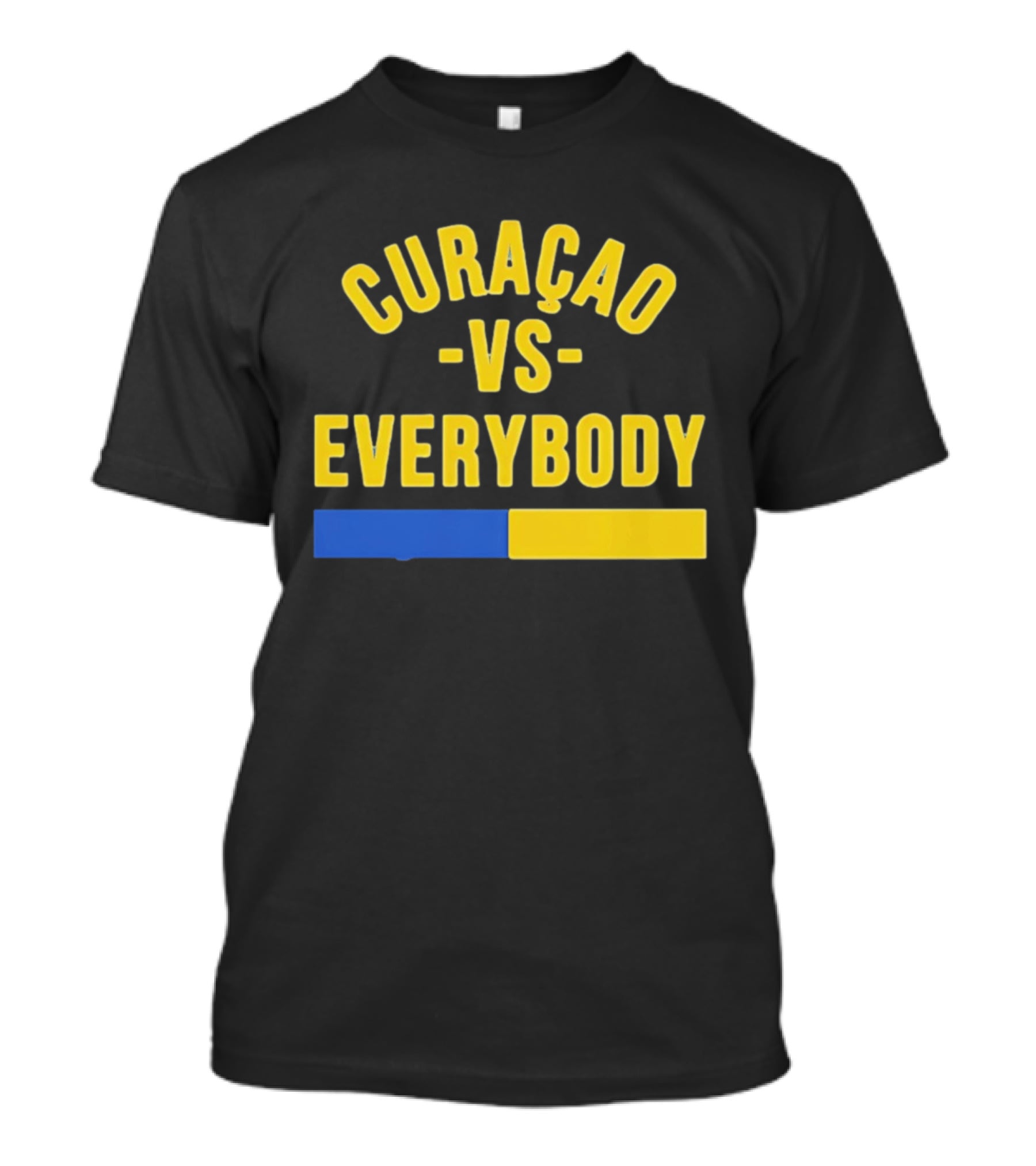 Curaçao VS Everybody Caribbean Island Pride Yellow Blue T-Shirt