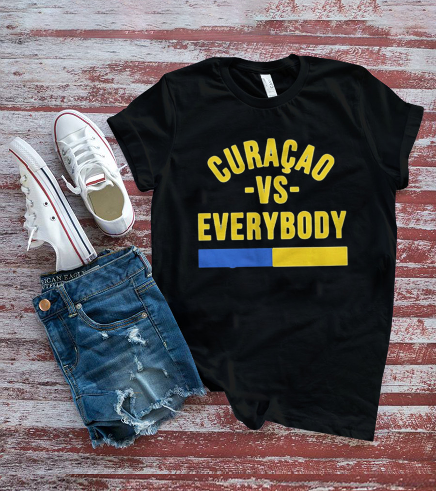 Curaçao VS Everybody Caribbean Island Pride Yellow Blue T-Shirt
