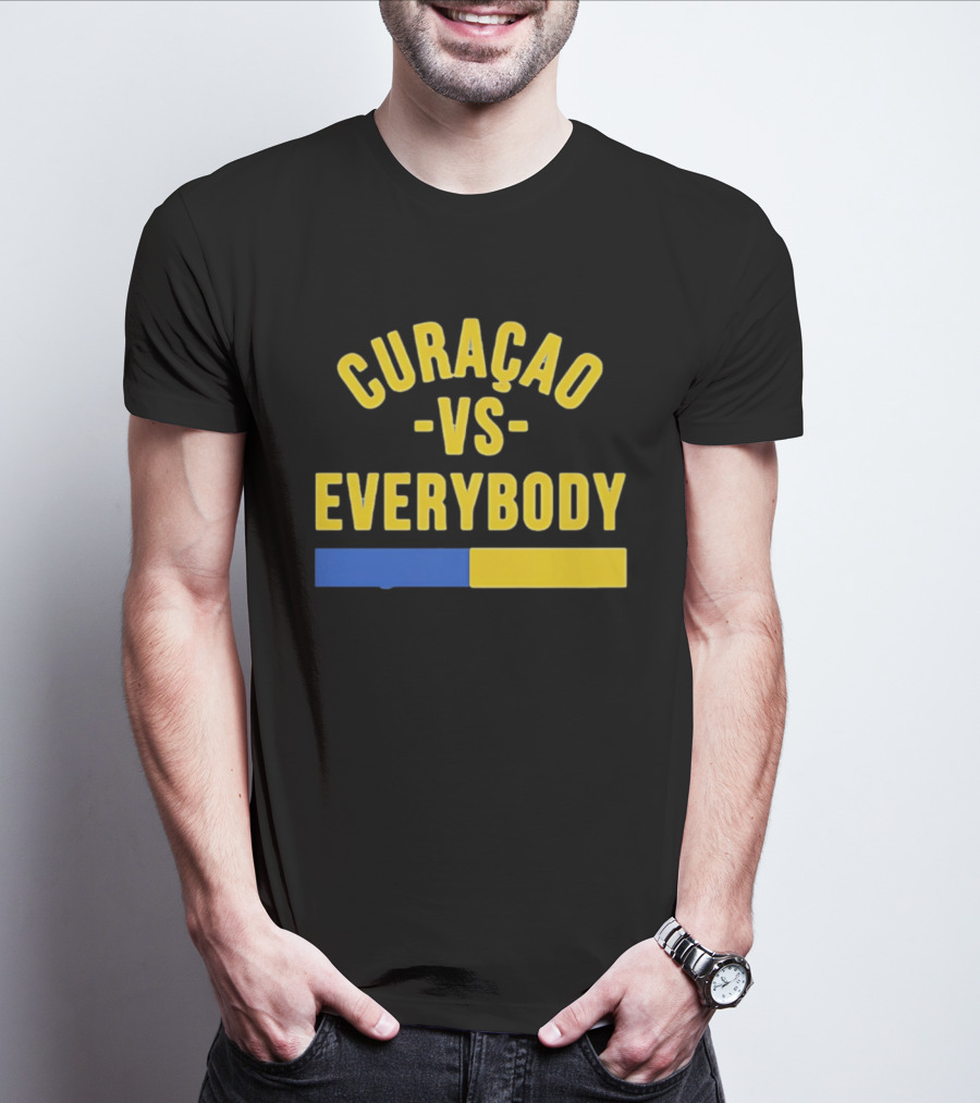 Curaçao VS Everybody Caribbean Island Pride Yellow Blue T-Shirt