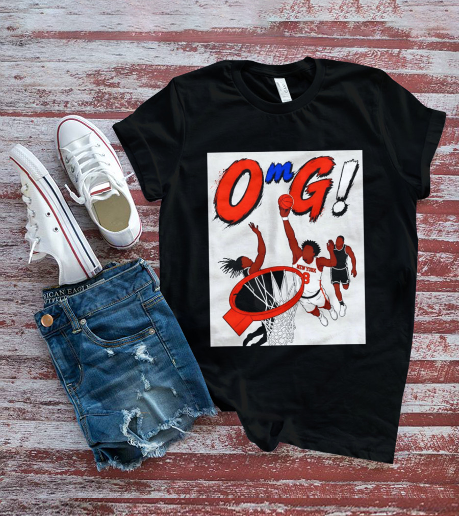 OMG OG Anunoby New York Knicks Dunking NBA 2026 Cartoon T-Shirt