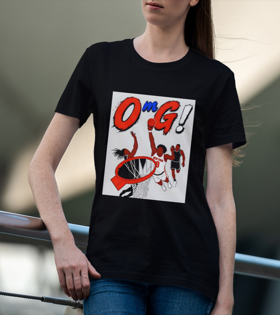 OMG OG Anunoby New York Knicks Dunking NBA 2026 Cartoon T-Shirt