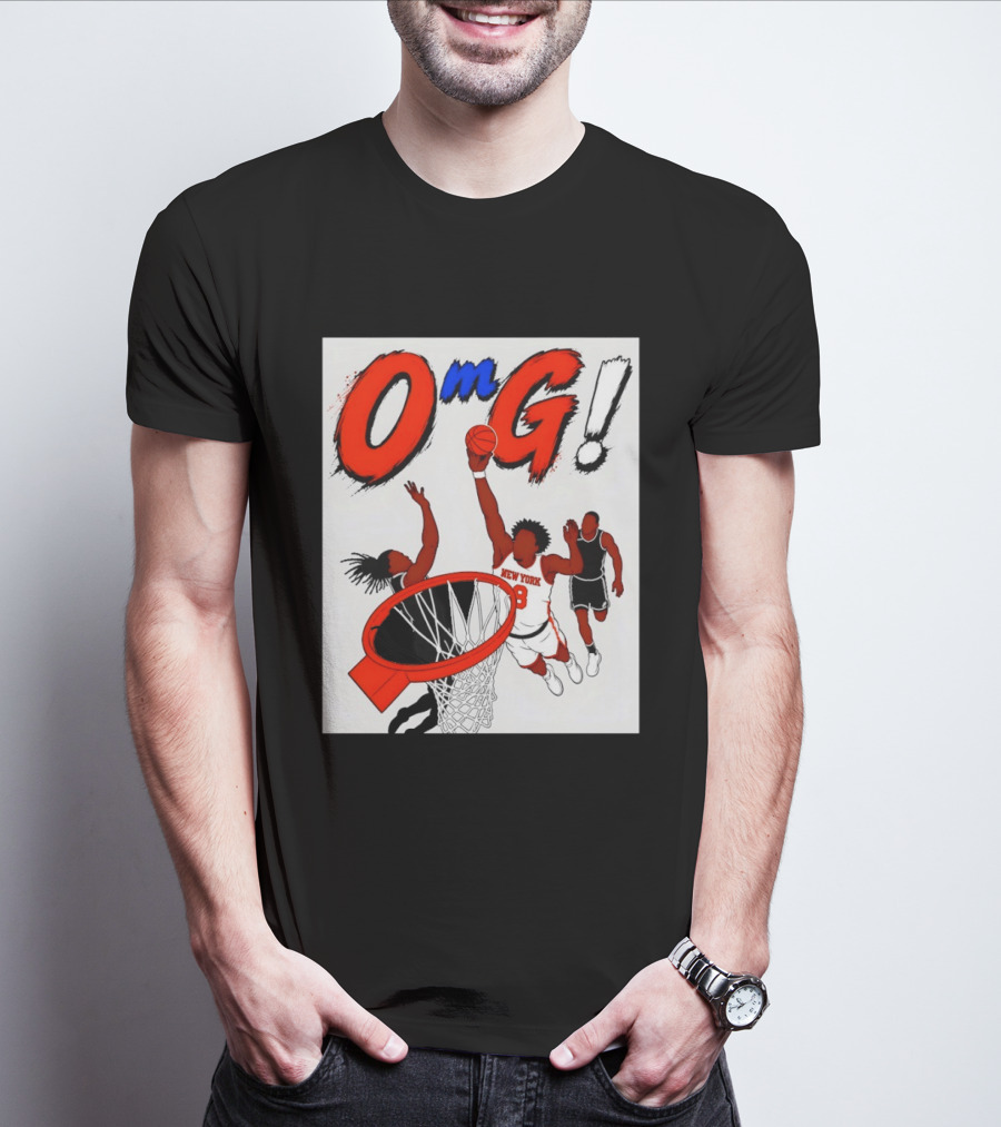 OMG OG Anunoby New York Knicks Dunking NBA 2026 Cartoon T-Shirt