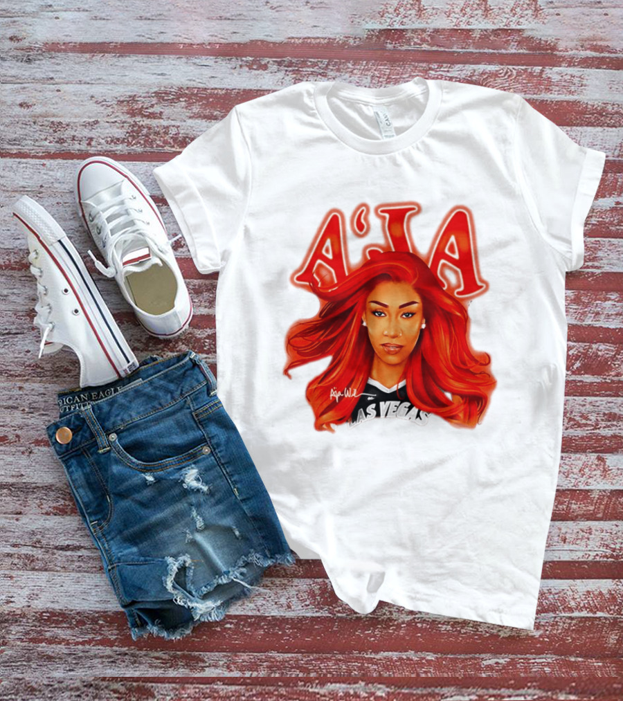 A'ja Wilson Aces Las Vegas Playa Society T-Shirt
