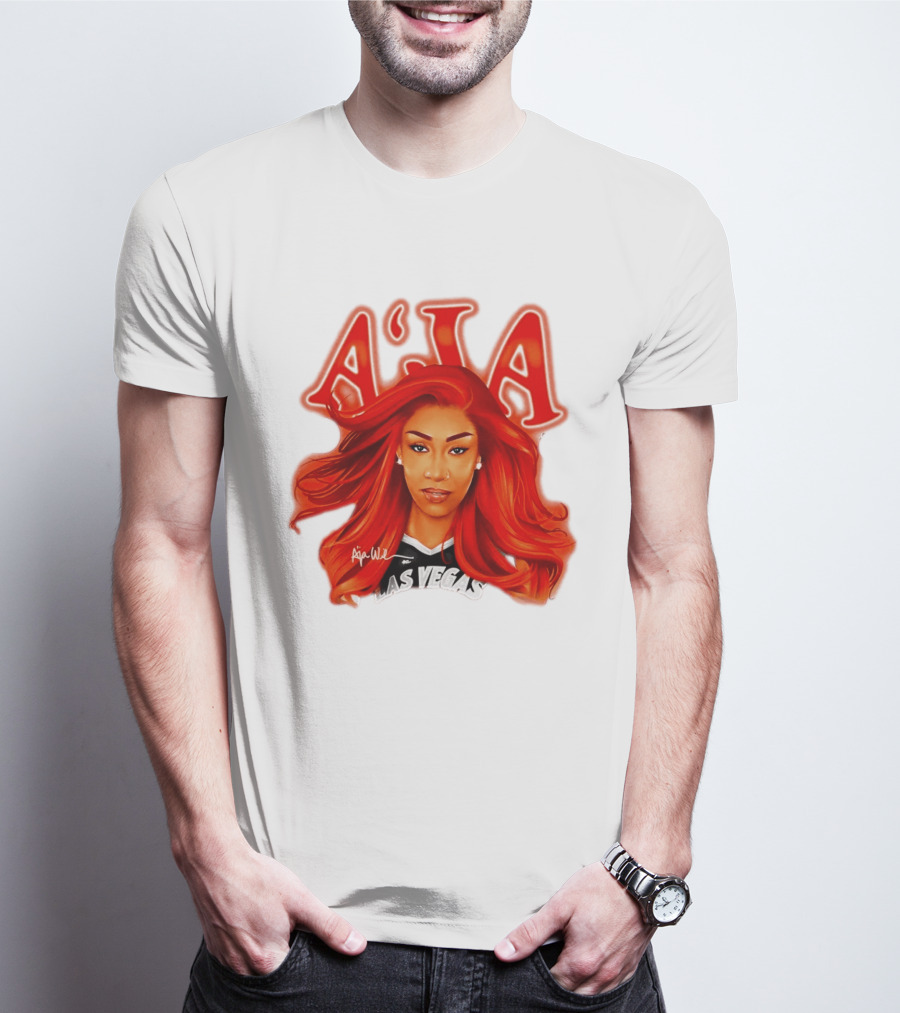 A'ja Wilson Aces Las Vegas Playa Society T-Shirt