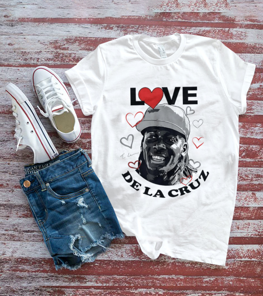 Love Heart Design Elly De La Cruz Cincinnati Reds Baseball T-Shirt
