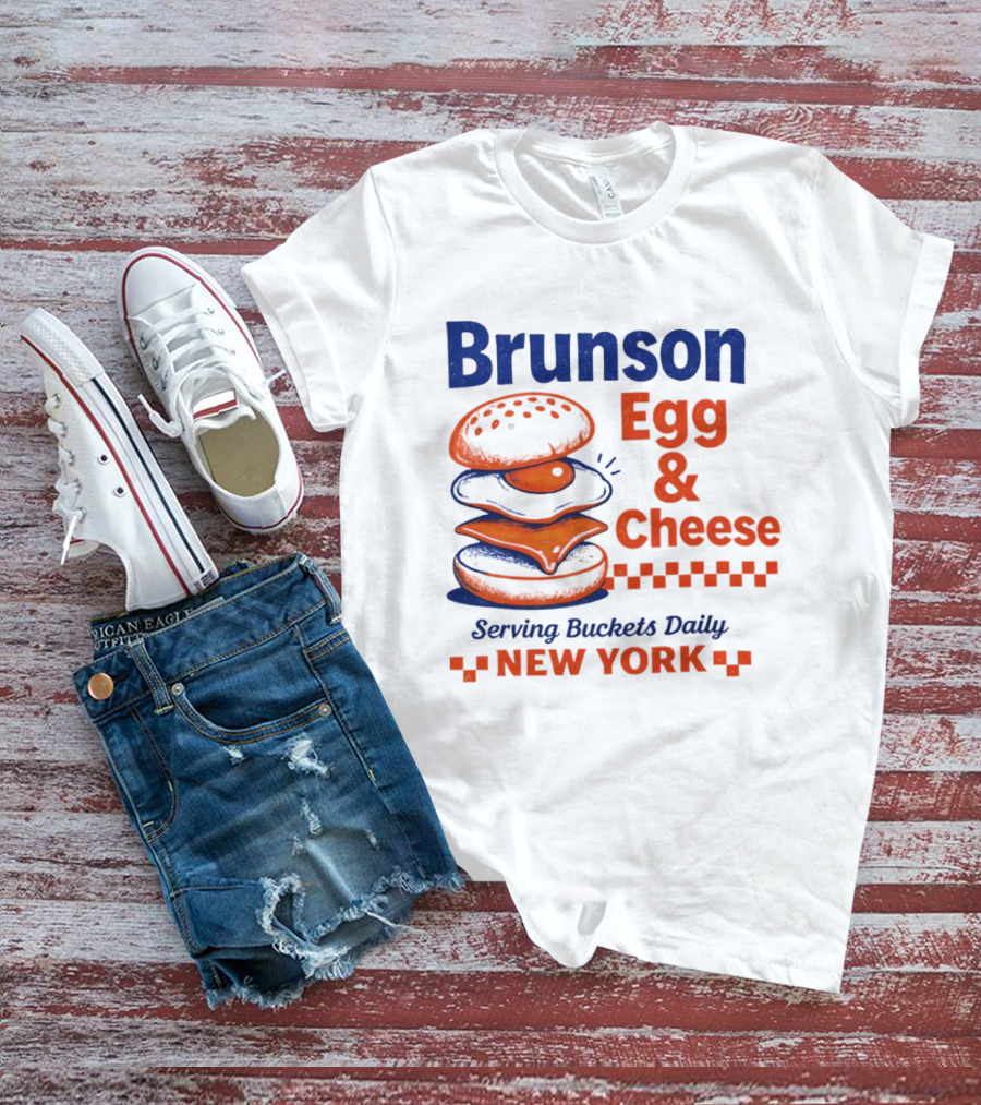 Brunson Egg & Cheese Serving Buckets Daily New York Knicks NBA T-Shirt