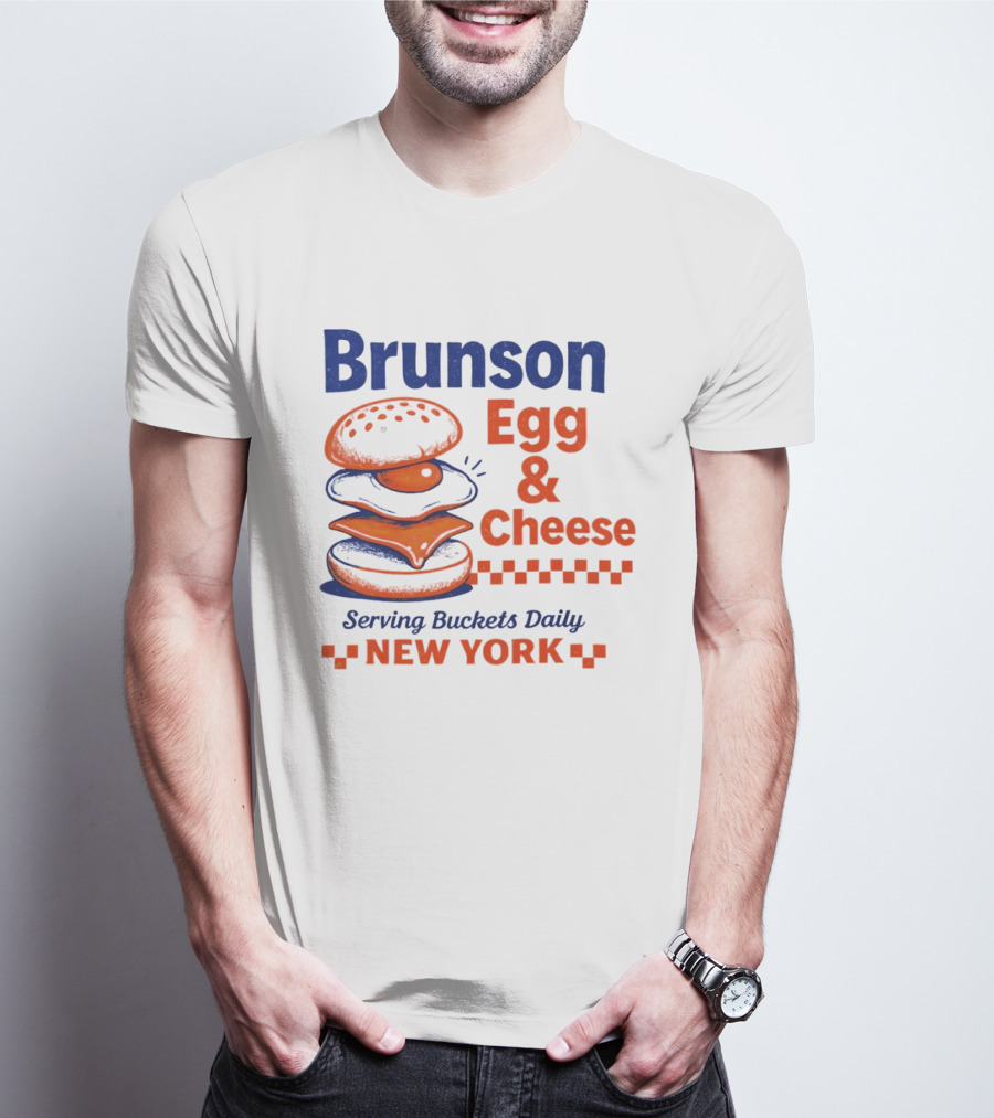 Brunson Egg & Cheese Serving Buckets Daily New York Knicks NBA T-Shirt