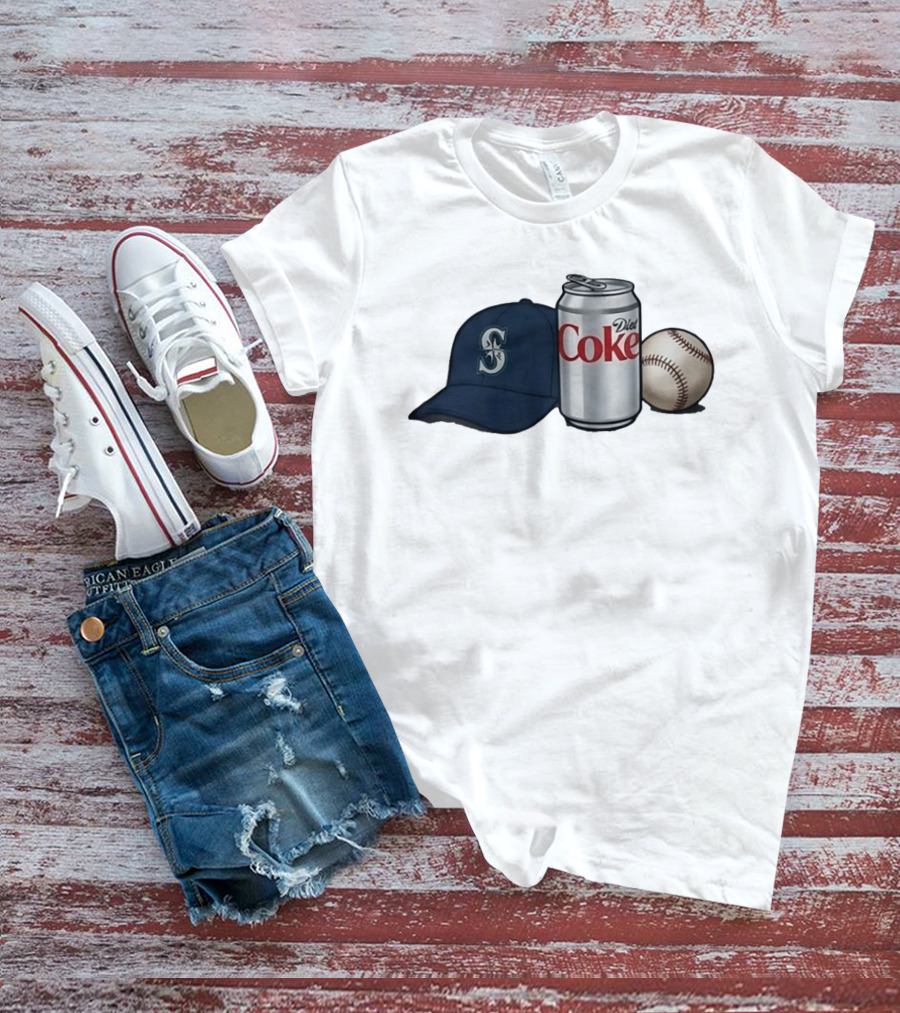 Mariners Diet Coke Baseball Cap And Ball T-Shirt