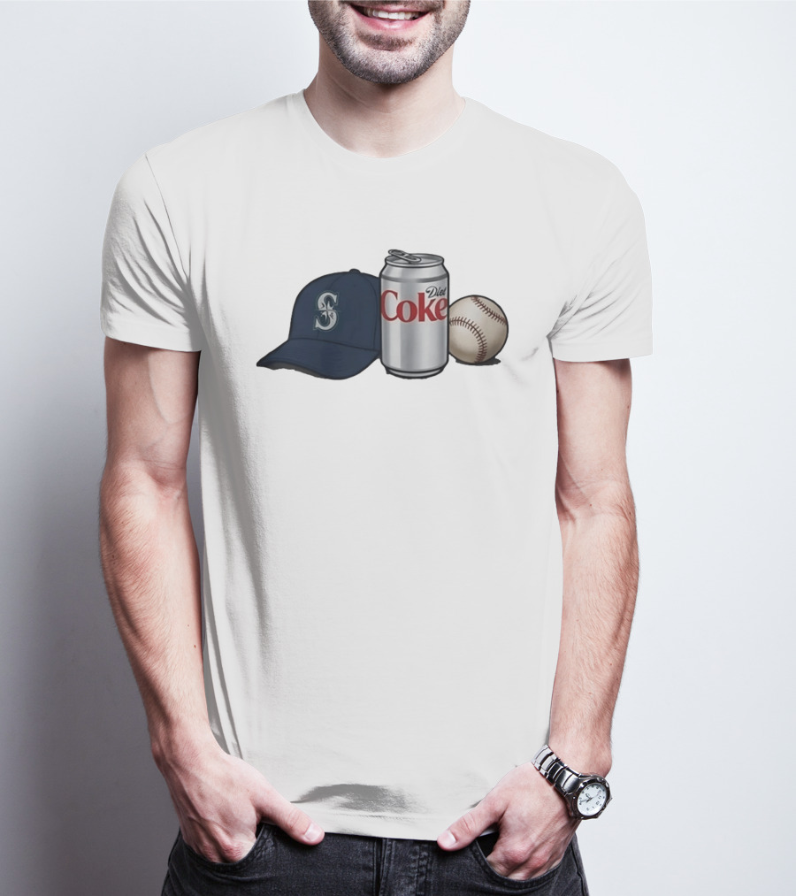 Mariners Diet Coke Baseball Cap And Ball T-Shirt
