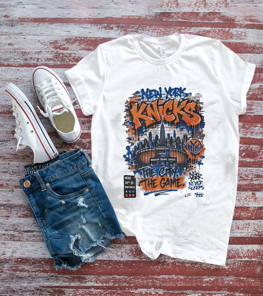New York Knicks MSG Madison Square Garden 34th Street Graffiti T-Shirt