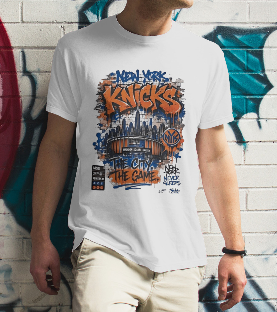 New York Knicks MSG Madison Square Garden 34th Street Graffiti T-Shirt