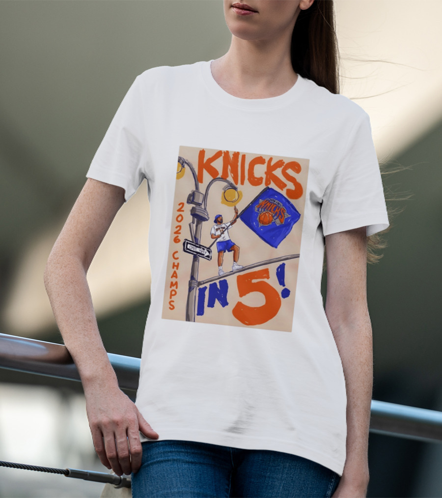 Jalen Brunson New York Knicks 2026 Champs Knicks In 5 Basketball Team T-Shirt