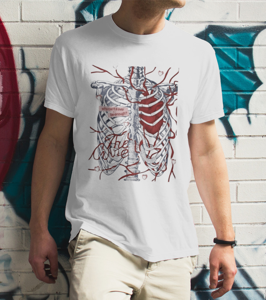 Olivia Rodrigo The Cure Why Can't I Ever Be Enough Skeleton Ribs Heart T-Shirt
