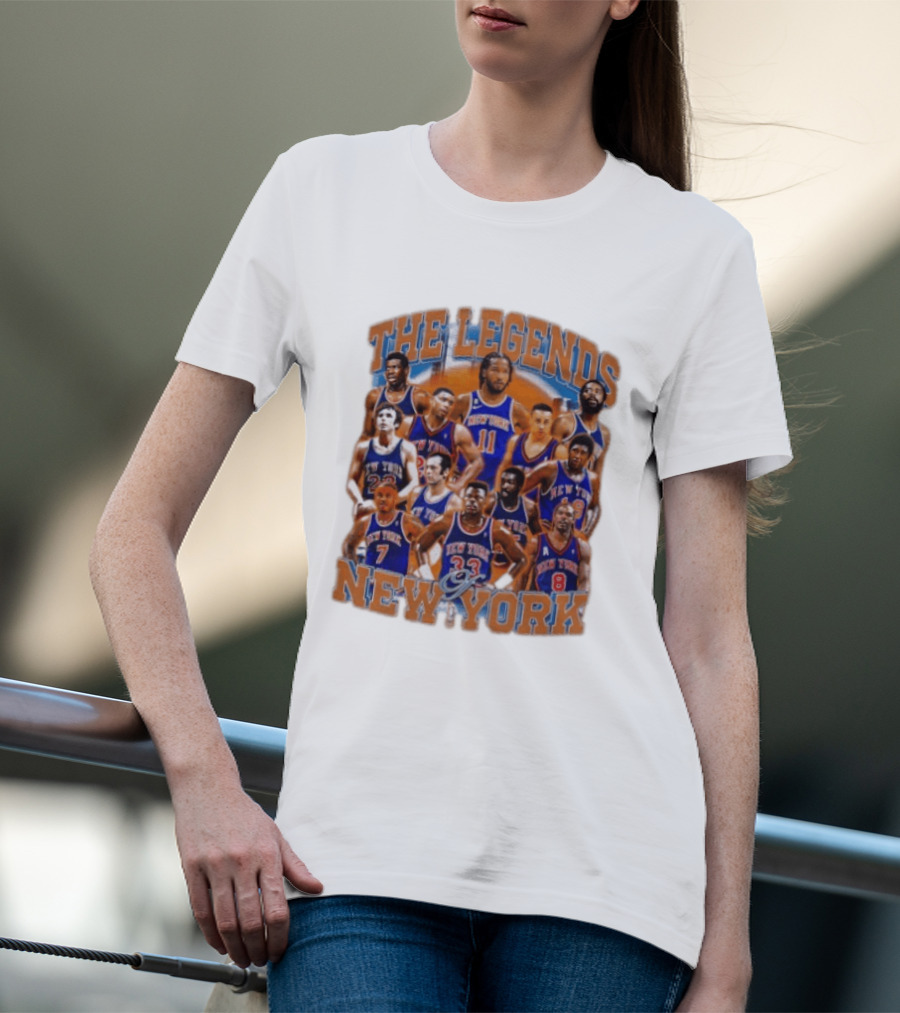 The Legends Of New York Basketball Collage T-Shirt