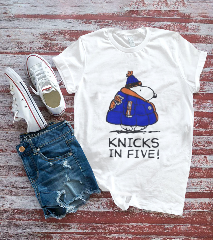 Snoopy Knicks In Five Peanuts Basketball Fan T-Shirt