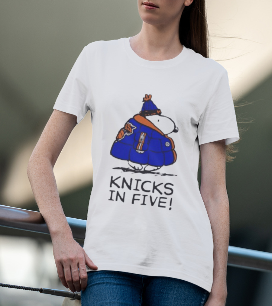 Snoopy Knicks In Five Peanuts Basketball Fan T-Shirt