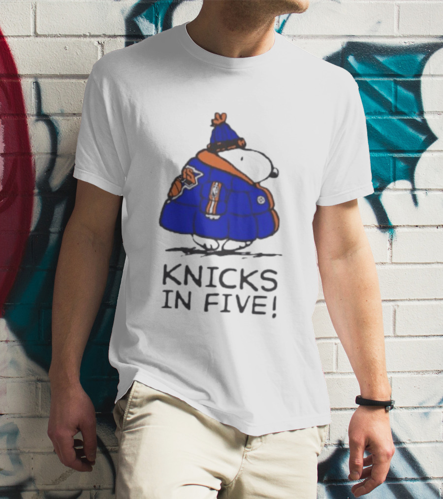 Snoopy Knicks In Five Peanuts Basketball Fan T-Shirt