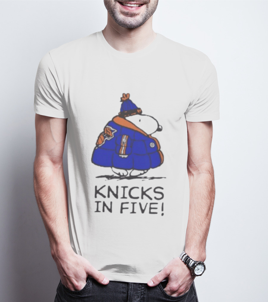 Snoopy Knicks In Five Peanuts Basketball Fan T-Shirt