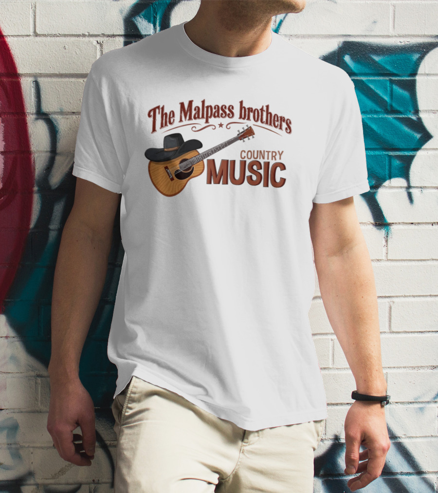 The Malpass Brothers Country Music Guitar And Cowboy Hat T-Shirt