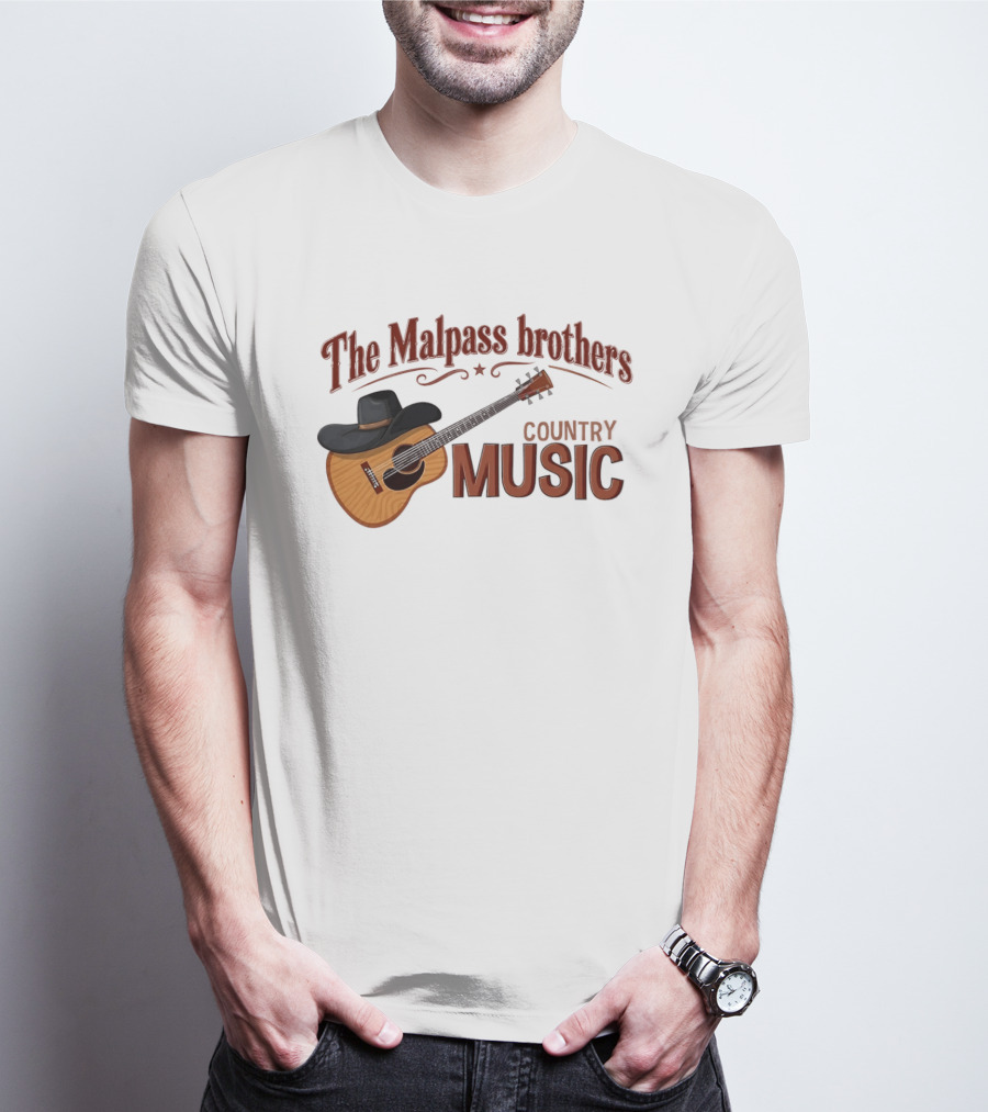 The Malpass Brothers Country Music Guitar And Cowboy Hat T-Shirt