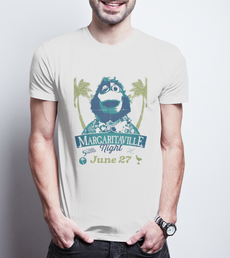 Philly Phanatic Margaritaville Night 5 O' Somewhere June 27 Palm Trees T-Shirt