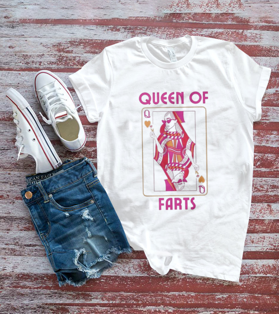 Queen Of Farts Playing Card Design Humor T-Shirt