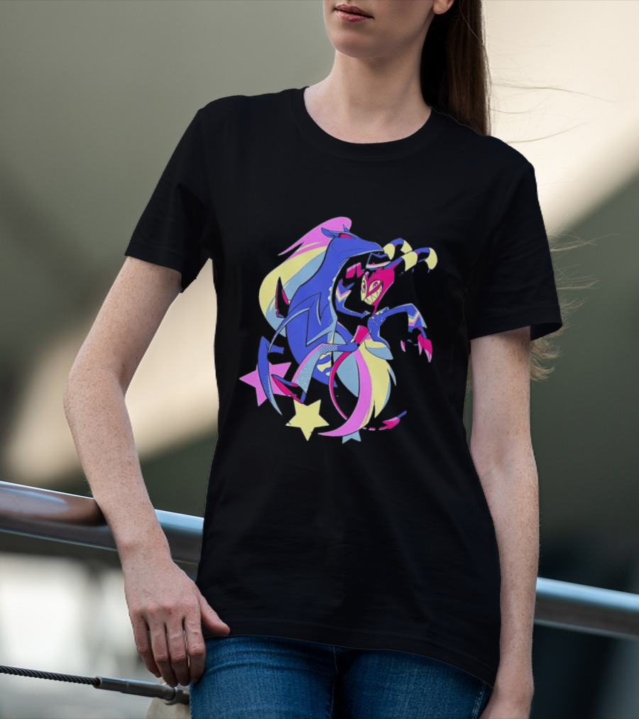 Blitz And Stolas Helluva Boss Neon Aesthetic Stars T-Shirt