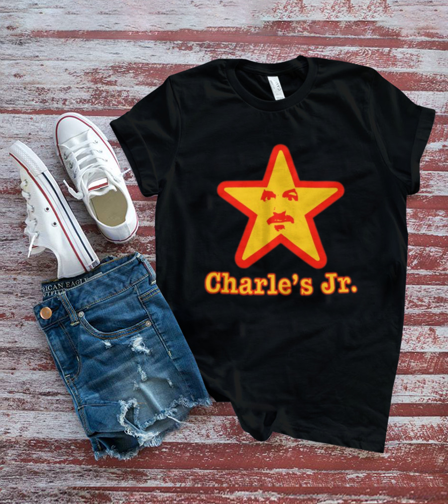 Charle's Jr Star Retro Iconic Face In Yellow Star T-Shirt