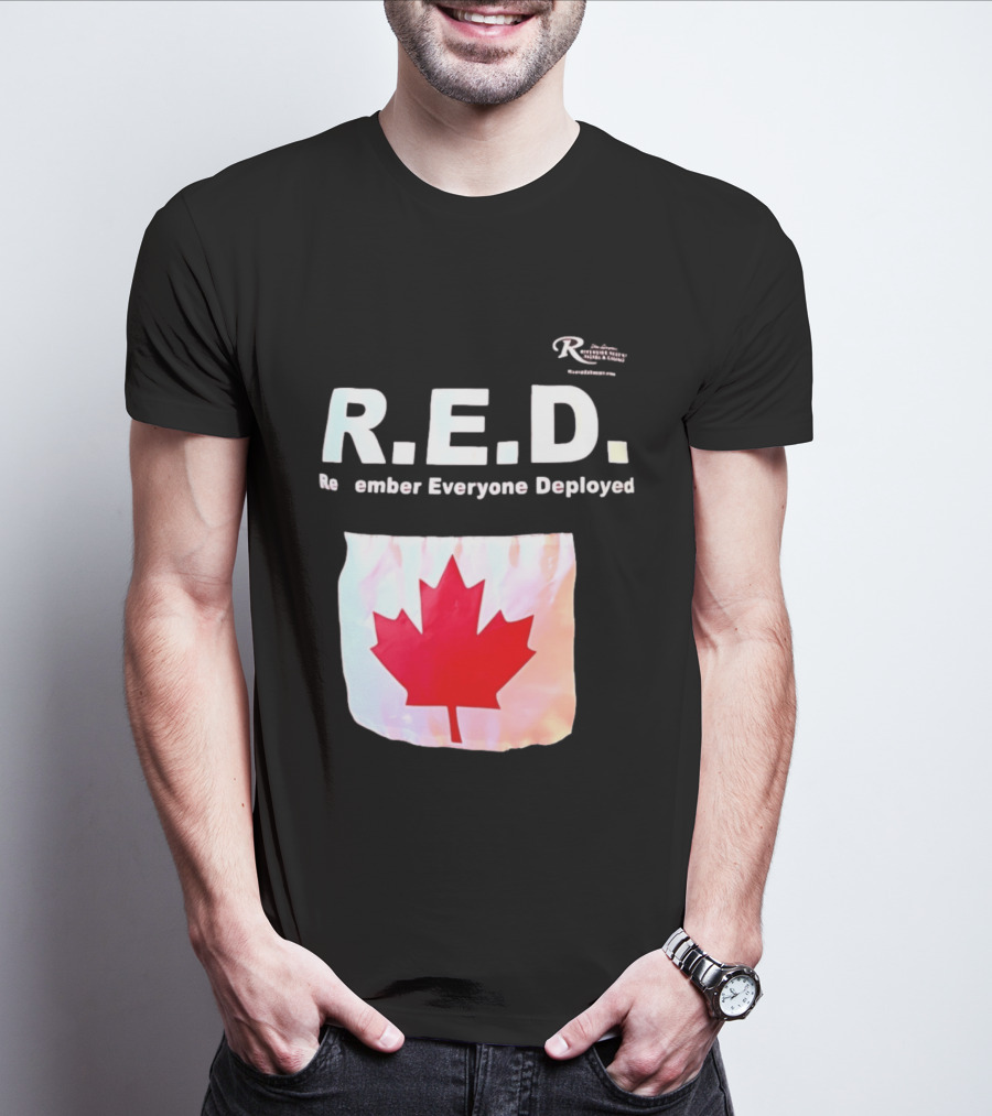 R.E.D. Remember Everyone Deployed Canadian Maple Leaf T-Shirt