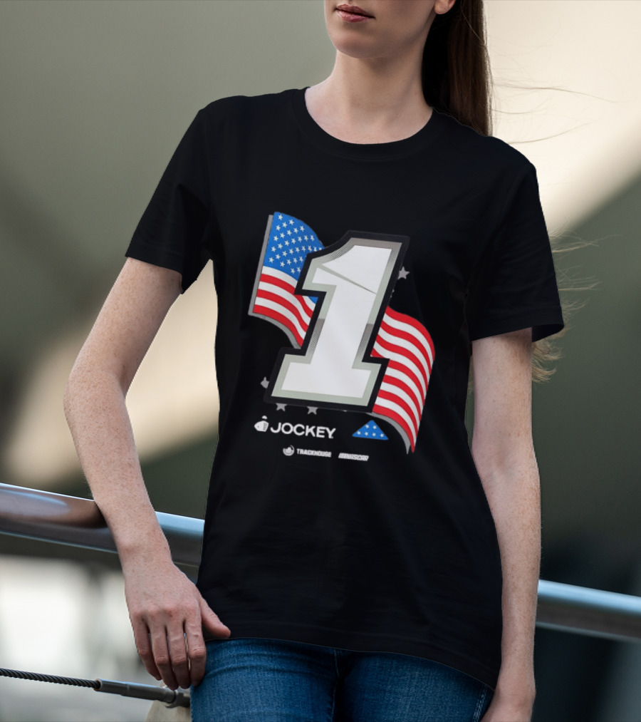 Ross Chastain 1 Jockey Folds Of Honor American Flag Trackhouse NASCAR Racing T-Shirt