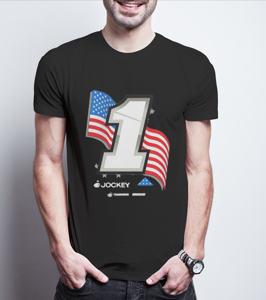Ross Chastain 1 Jockey Folds Of Honor American Flag Trackhouse NASCAR Racing T-Shirt