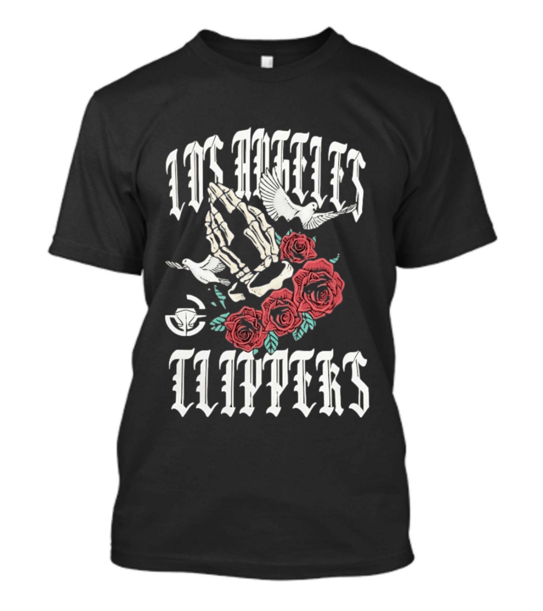 Los Angeles Clippers Praying Skeleton Hands Roses Doves T-Shirt