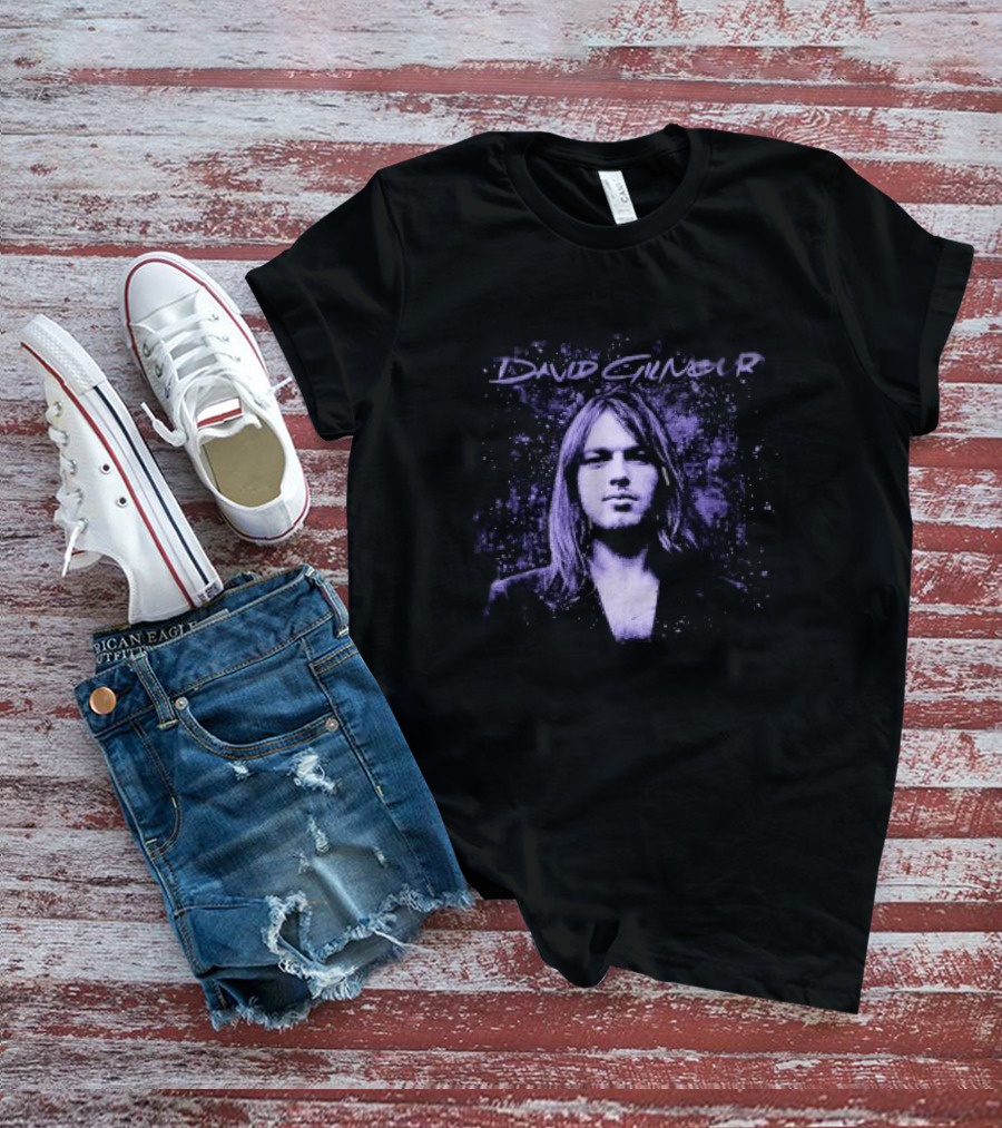David Gilmour Young David Retro Psychedelic Music Legend Purple T-Shirt