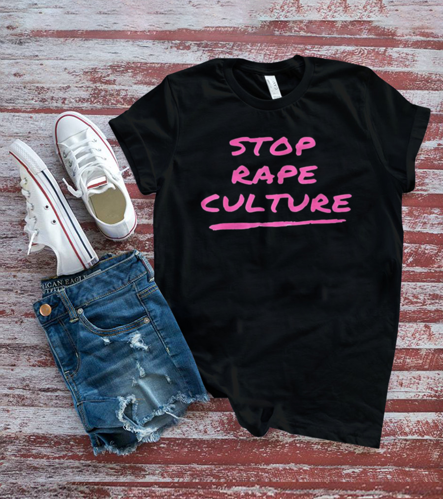 Stop Rape Culture Empowering Feminist Bold Pink T-Shirt