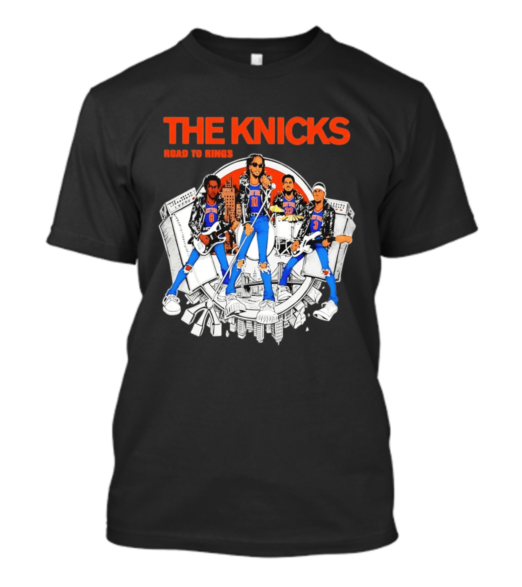 THE KNICKS Players Rock Road To Rings New York Knicks T-Shirt