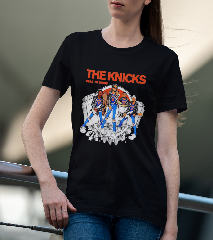 THE KNICKS Players Rock Road To Rings New York Knicks T-Shirt