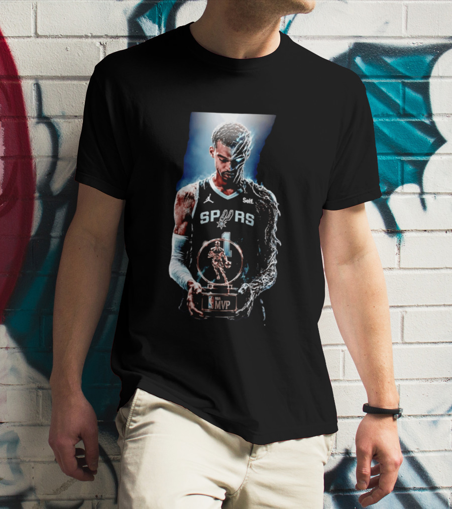 Victor Wembanyama San Antonio Spurs NBA MVP Self Number 1 Basketball Star T-Shirt