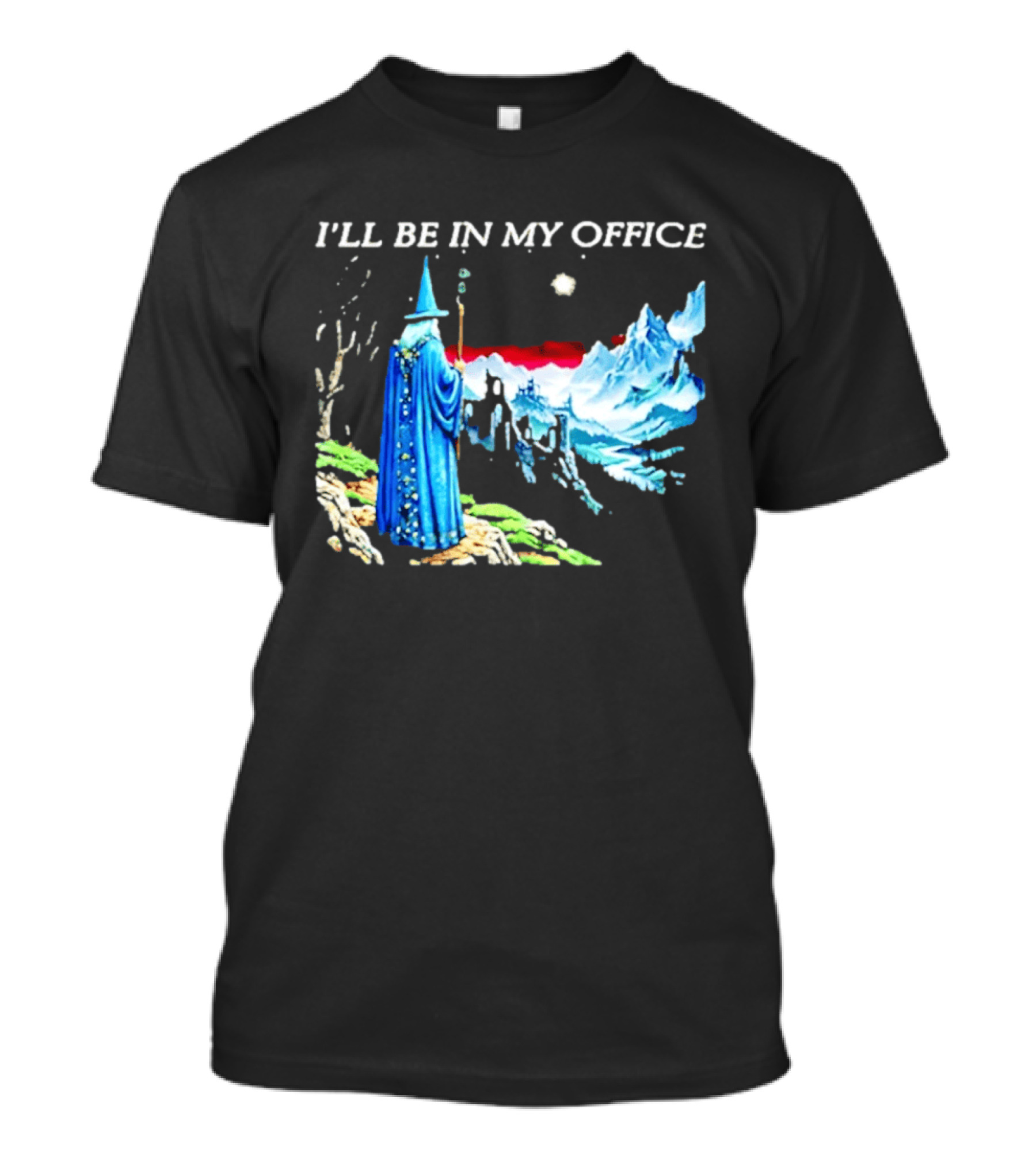 I'll Be In My Office Wizard Fantasy Castle Scene T-Shirt
